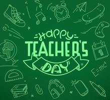 Happy Teachers Day. Vector illustration with doodle elements