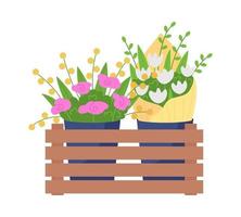 Flower kiosk semi flat color vector object