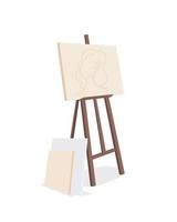 Easel with canvas painting semi flat color vector object