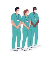 Nursing group semi flat color vector characters