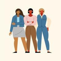 three businesswoman characters vector
