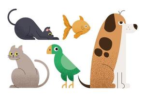 group of pets vector