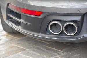 detail of a sports car exhaust photo