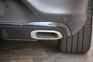 detail of a sports car exhaust photo