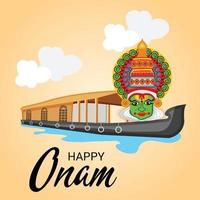 Ilustración vectorial de un fondo de celebración para happy onam vector