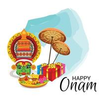 Ilustración vectorial de un fondo de celebración para happy onam vector