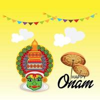 Ilustración vectorial de un fondo de celebración para happy onam vector