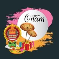 Ilustración vectorial de un fondo de celebración para happy onam vector