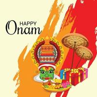 Ilustración vectorial de un fondo de celebración para happy onam vector