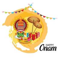 Ilustración vectorial de un fondo de celebración para happy onam vector