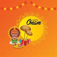 Ilustración vectorial de un fondo de celebración para happy onam vector