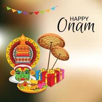 Ilustración vectorial de un fondo de celebración para happy onam vector