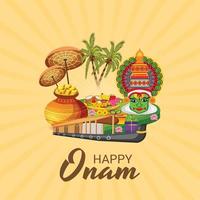 Vector illustration of a celebration background for Happy Onam