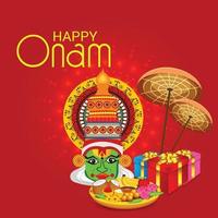 Ilustración vectorial de un fondo de celebración para happy onam vector