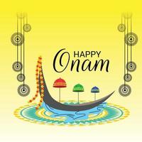 Vector illustration of a celebration background for Happy Onam