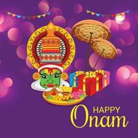 Ilustración vectorial de un fondo de celebración para happy onam vector