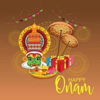 Ilustración vectorial de un fondo de celebración para happy onam vector