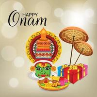 Ilustración vectorial de un fondo de celebración para happy onam vector