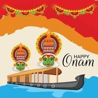 Vector illustration of a celebration background for Happy Onam