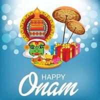 Vector illustration of a celebration background for Happy Onam