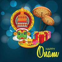 Ilustración vectorial de un fondo de celebración para happy onam vector