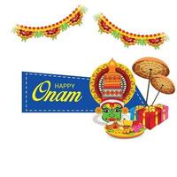 Vector illustration of a celebration background for Happy Onam