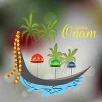 Ilustración vectorial de un fondo de celebración para happy onam vector