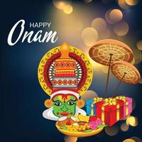 Ilustración vectorial de un fondo de celebración para happy onam vector