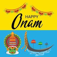 Ilustración vectorial de un fondo de celebración para happy onam vector