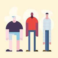 three diversity people vector