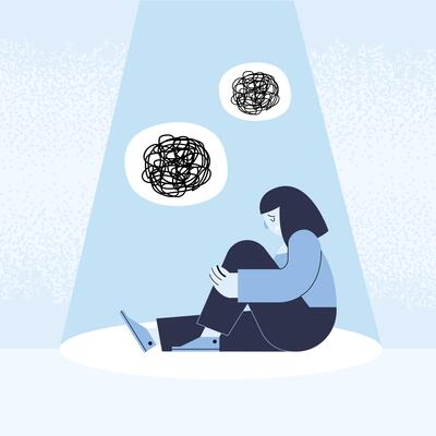 sad woman character