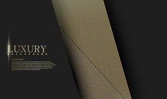 Black abstract premium background with golden lines vector