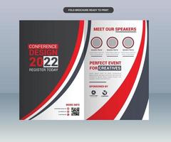 Red Curves Elegant Business Conference Brochure Design vector