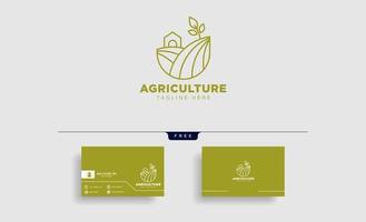 agriculture eco nature green line art logo template icon element isolated vector