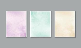 Set of watercolor hand painted background texture aquarelle abstract emerald backdrop horizontal template vector