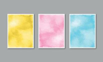 Set of watercolor hand painted background texture aquarelle abstract emerald backdrop horizontal template vector