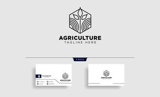 agriculture eco nature green line art logo template icon element isolated vector