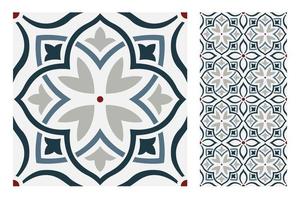 vintage tiles patterns antique seamless design vector