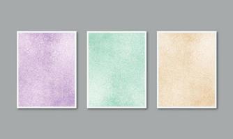 Set of watercolor hand painted background texture aquarelle abstract emerald backdrop horizontal template vector