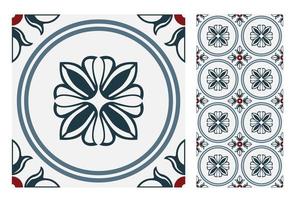 vintage tiles patterns antique seamless design vector