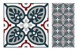 vintage tiles patterns antique seamless design vector