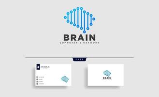 brain tech digital logo template vector illustration icon element isolated vector