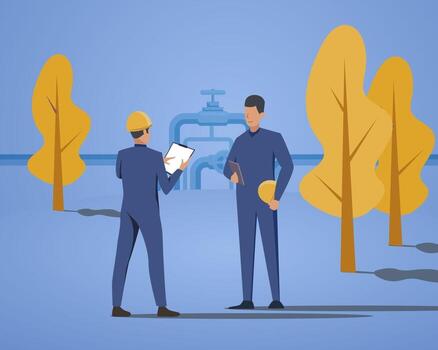 trabajadores mineros que se coordinan con sus compañeros de trabajo vector