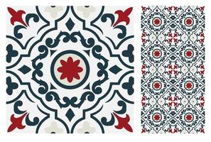 vintage tiles patterns antique seamless design vector