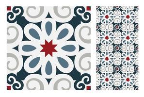 vintage tiles patterns antique seamless design vector