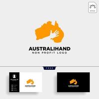 australia caridad sin fines de lucro cuidado mano logo plantilla vector ilustración icono elemento aislado vector