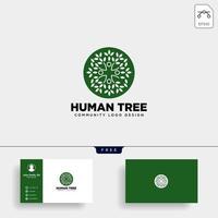 árbol humano hoja comunidad logo plantilla vector ilustración icono elemento vector aislado