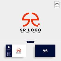 SR letter initial business logo template vector illustration icon element isolated  vector