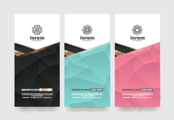 Set label templates with abstract texture for luxury products