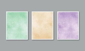 Set of watercolor hand painted background texture aquarelle abstract emerald backdrop horizontal template vector